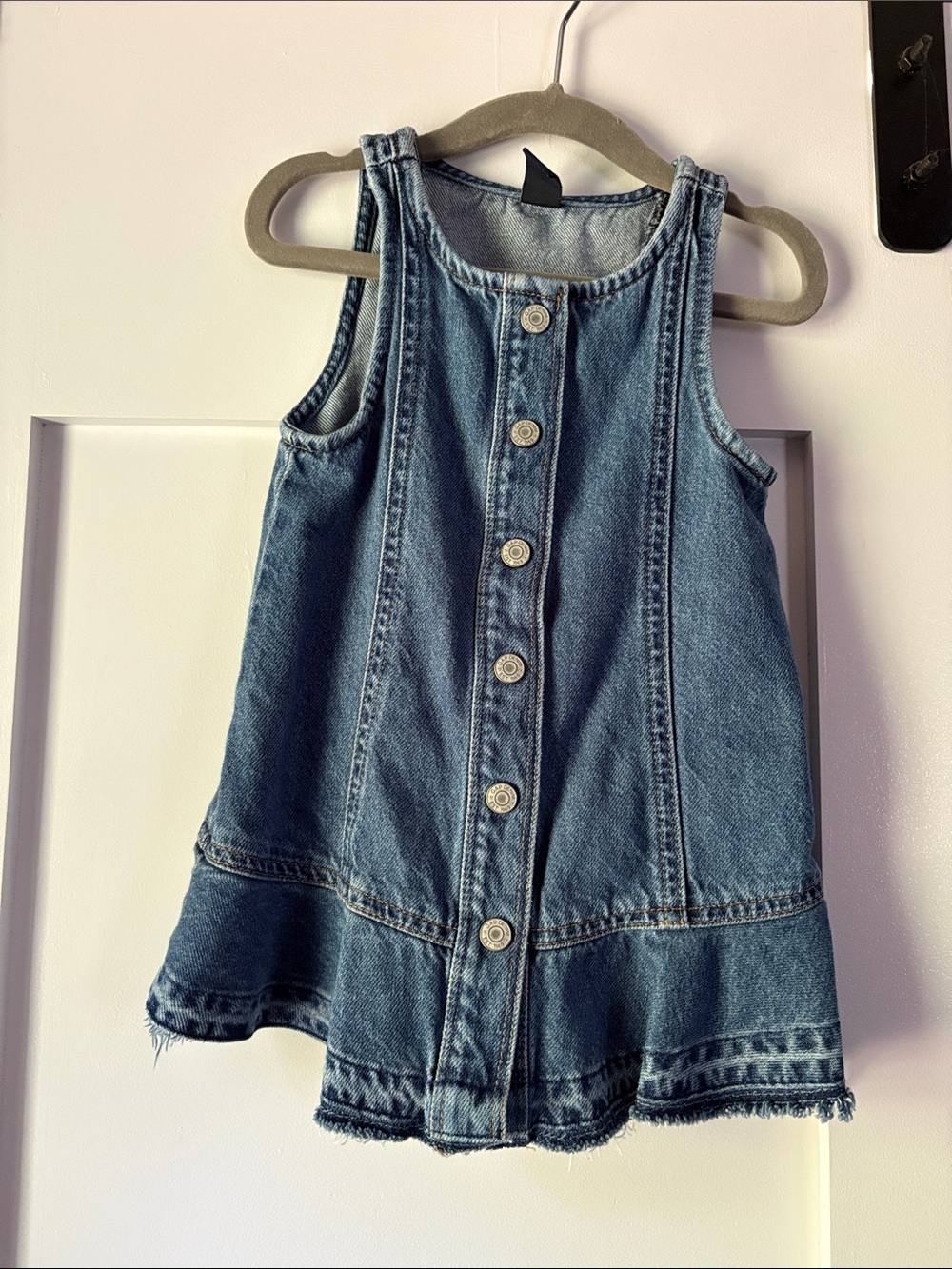 GAP Denim Button-Front Girls Casual Dress Blue